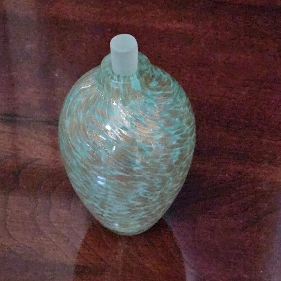 RARE REPLACEMENT JAY STRONGWATER VANITY GREEN BOUQUET BLOWN GLASS PERFUME BOTTLE - Picture 2 of 7